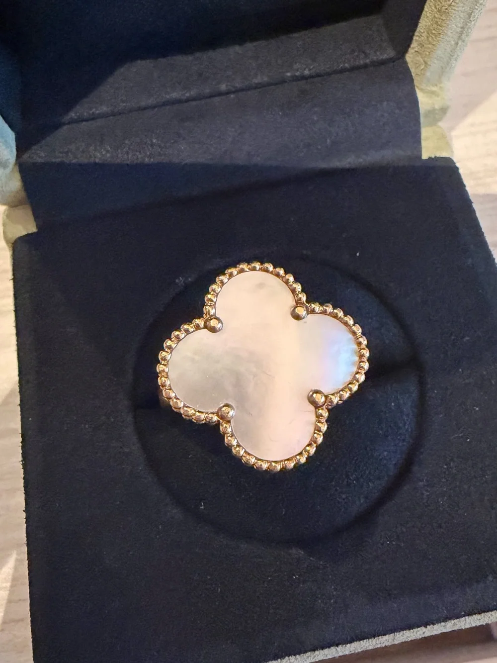 Van Cleef & Arpels Magic Alhambra Ring 18K Yellow Gold Mother-of-Pearl Size 55